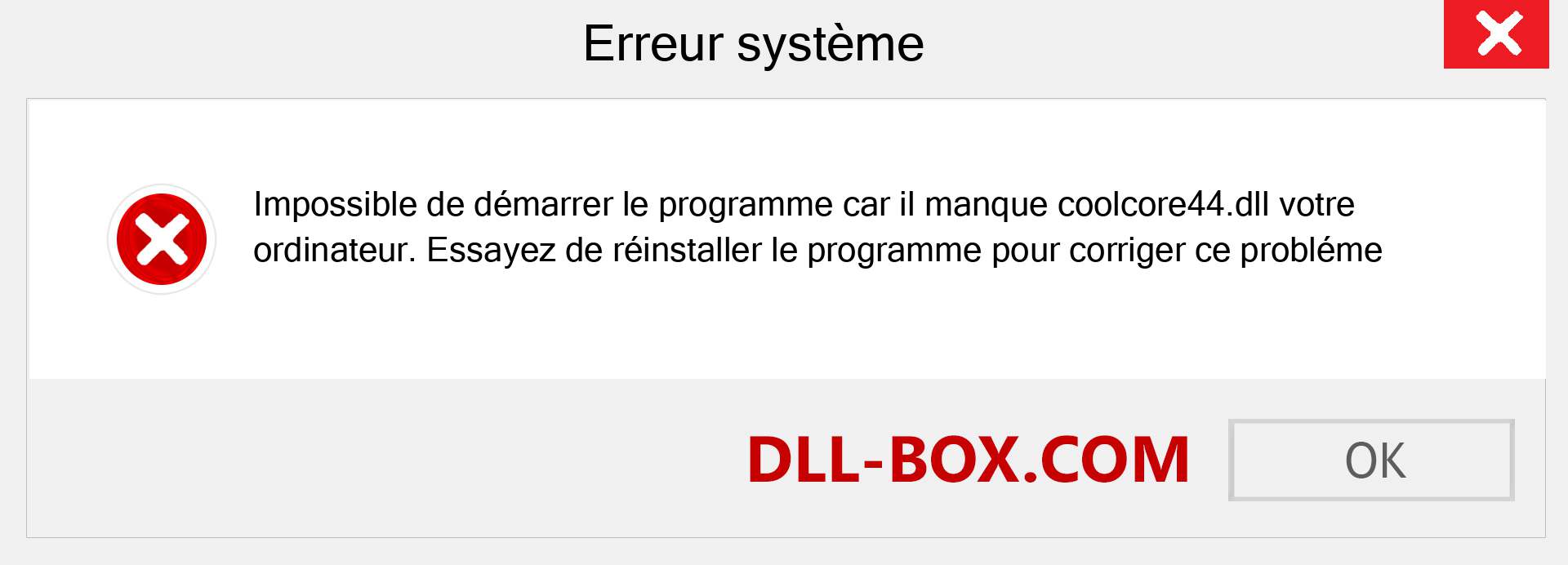 Le fichier coolcore44.dll est manquant ?. Télécharger pour Windows 7, 8, 10 - Correction de l'erreur manquante coolcore44 dll sur Windows, photos, images